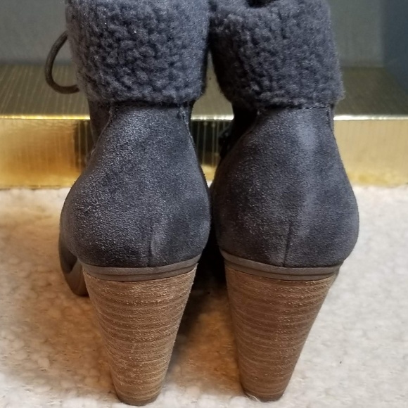 BJORNDALE Dark Gray Lace up Heeled boots 8 - Picture 3 of 5